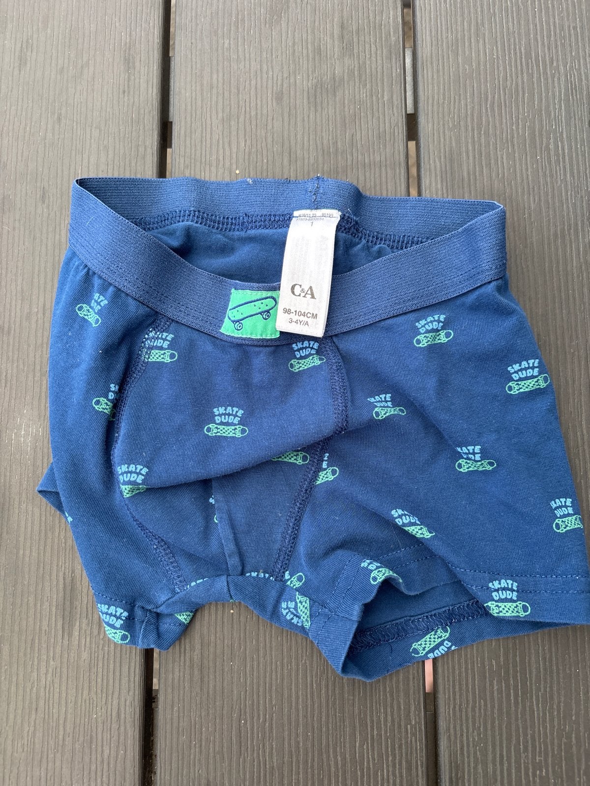 C&A boxershort met skate print, maat 98-104, Kinderen en Baby's, Kinderkleding | Maat 104, Ophalen of Verzenden, Gebruikt, Jongen