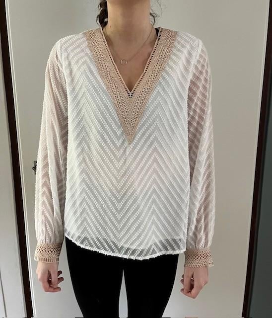 half transparante blouse, Wit, Nieuw, Ophalen of Verzenden, Maat 34 (XS) of kleiner