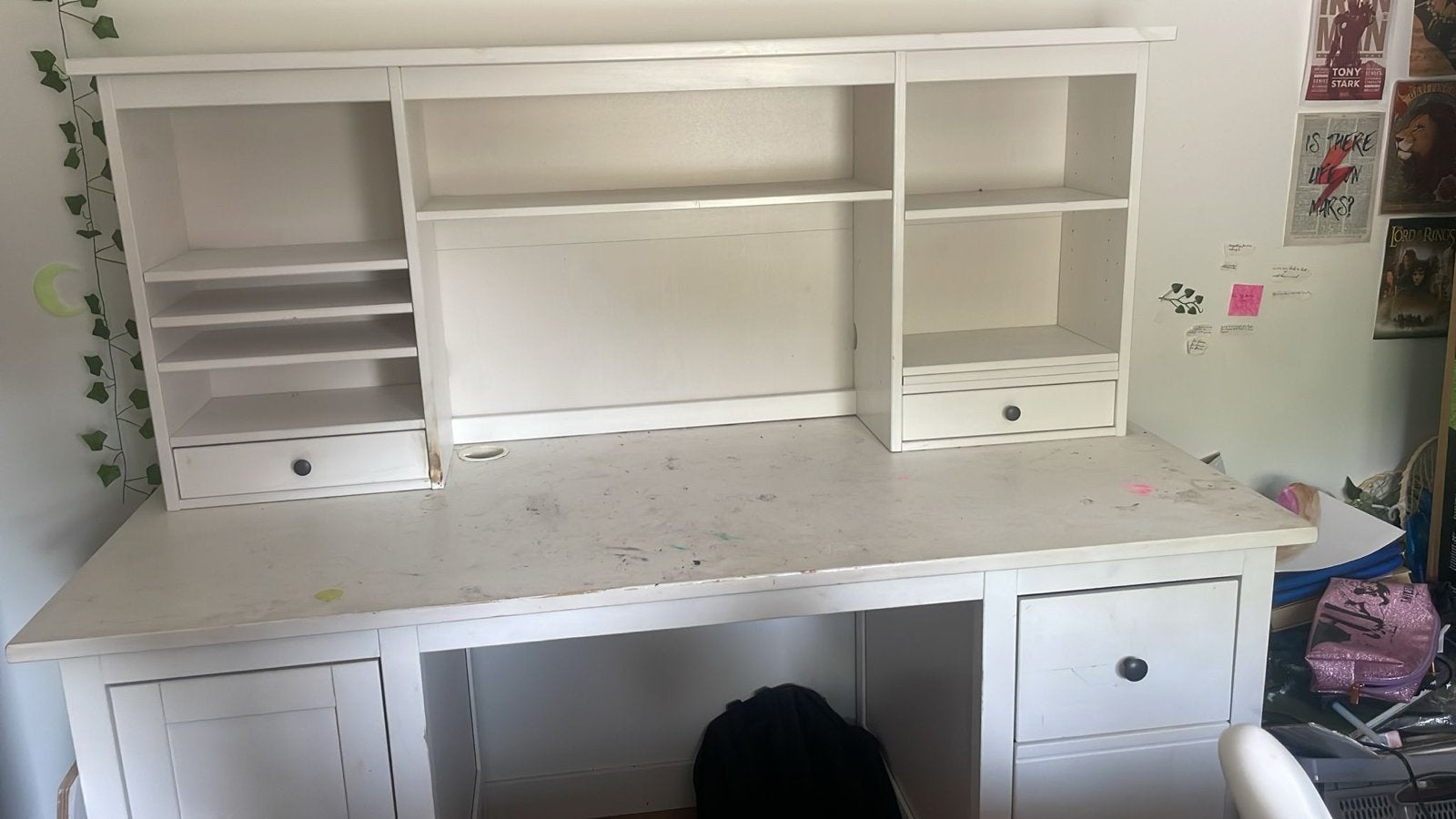 IKEA Hemnes bureau met opzetstuk - veel opbergruimte, Ophalen, Opbergruimte, Gebruikt, IKEA