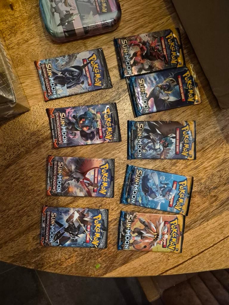 9 Pokémon Sun & Moon Era Booster Packs, Ophalen of Verzenden, Nieuw, Booster