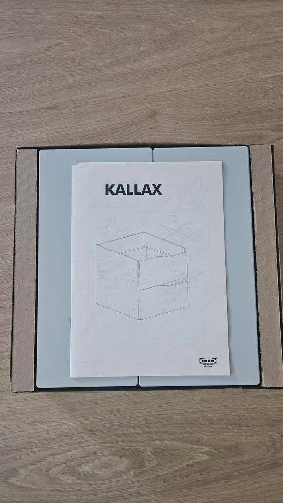 Kallax inzet met lade - lichtgrijs, Ophalen, Overige materialen, Minder dan 50 cm, Zo goed als nieuw