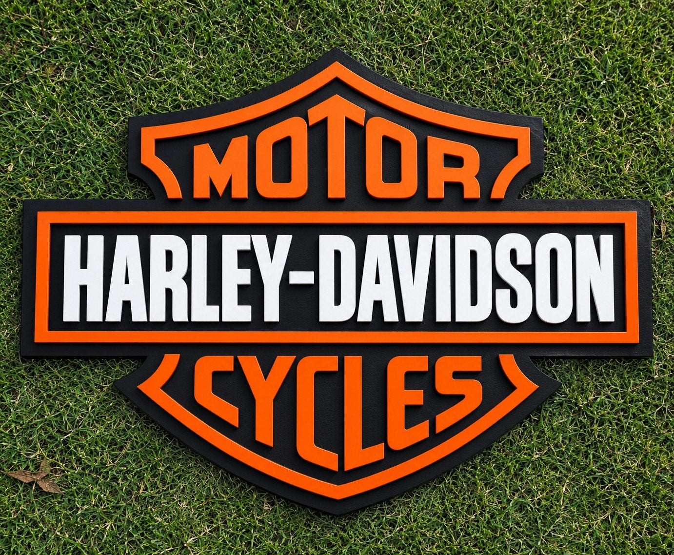 Harley Davidson Logo Hout 3D – 38 cm – Wanddecoratie, 30 cm, Nieuw, Ophalen of Verzenden, Wandbord of Wandpaneel