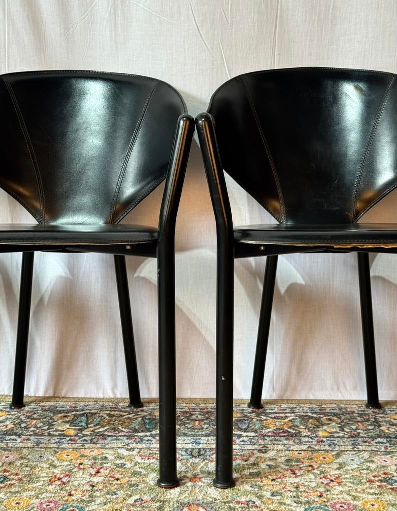 Set van 4 Vintage stoelen - Arrben Italy Style, Huis en Inrichting, Stoelen, Ophalen, Zo goed als nieuw, Zwart