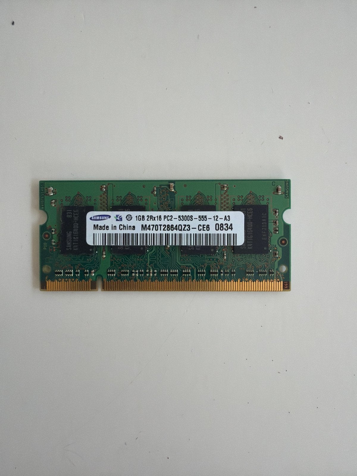Samsung 1GB DDR2 Laptop RAM PC2-5300S, Ophalen, DDR2, Laptop, Gebruikt