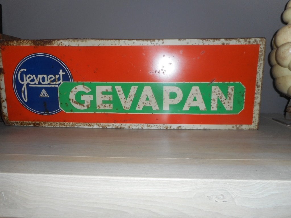 Reklame Gevaert, Ophalen of Verzenden, Gebruikt, Reclamebord
