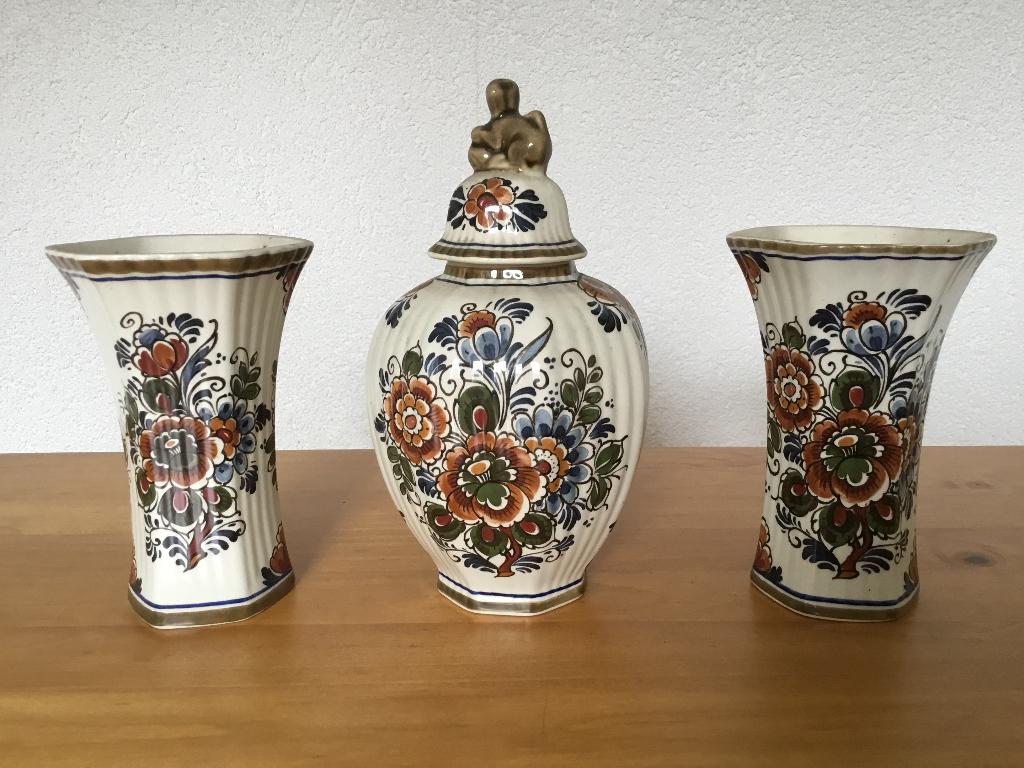Delfsblauw gekleurde schouwvazen, Antiek en Kunst, Ophalen of Verzenden