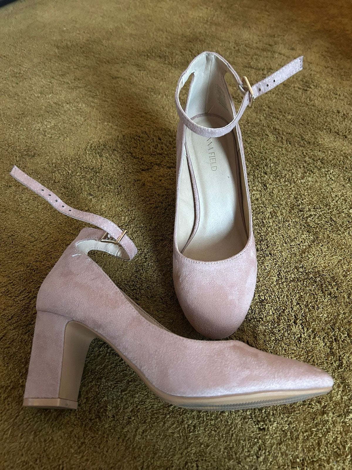 Zalmroze suedeline pumps mt 38, Ophalen of Verzenden, Zo goed als nieuw, Roze, Schoenen