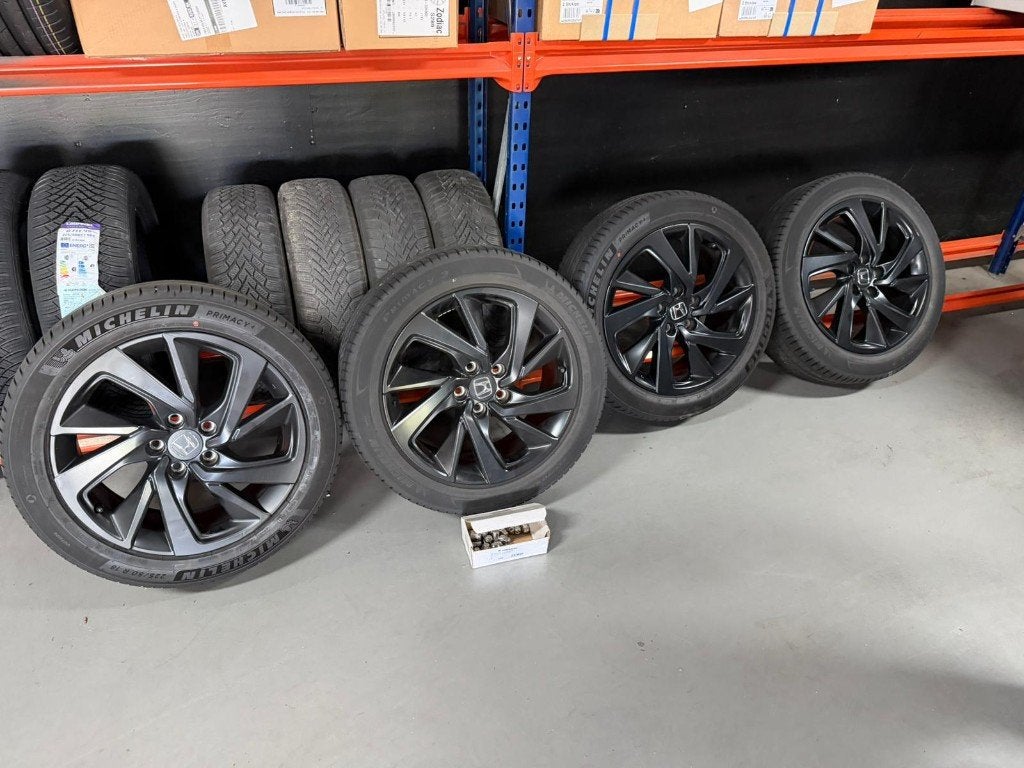 18 inch 5x114.3 Honda velgen met zomerbanden, Auto-onderdelen, Banden en Velgen, Ophalen, 18 inch, Gebruikt, Banden en Velgen