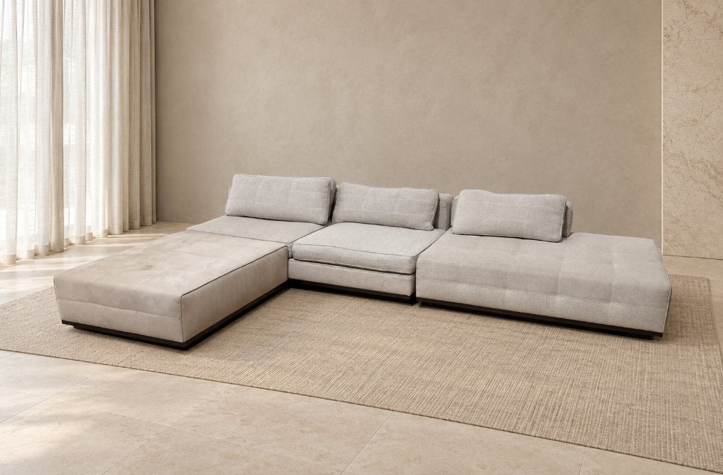 NIEUW GESTOFFEERD Minotti Lawrence Hoekbank + GARANTIE, Minotti, Hoekbank, Www.designplaats.nl, Vierpersoons of meer