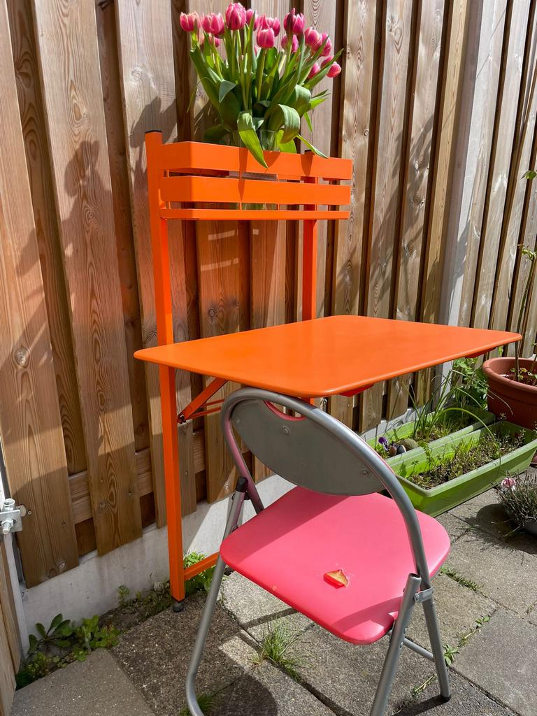 Uitklapbare Balkontafel van FERMOD, Ophalen, Gebruikt, Rechthoekig, Metaal