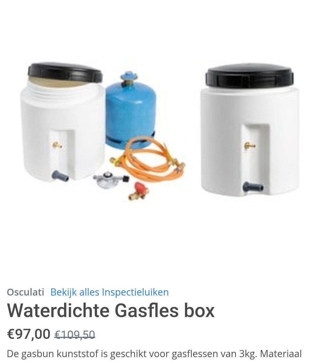 Waterdichte Gasfles Box voor Camper Inbouw, ( gasbun), Ophalen, Nieuw