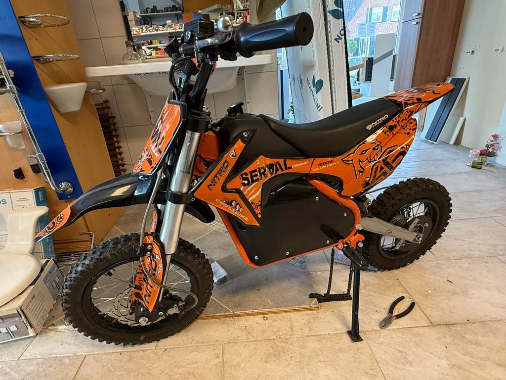 Nitro elektrische dirtbike minibike kids. Crossmotor ., Fietsen en Brommers, Minibikes, Midibikes en Pitbikes, Ophalen, Zo goed als nieuw