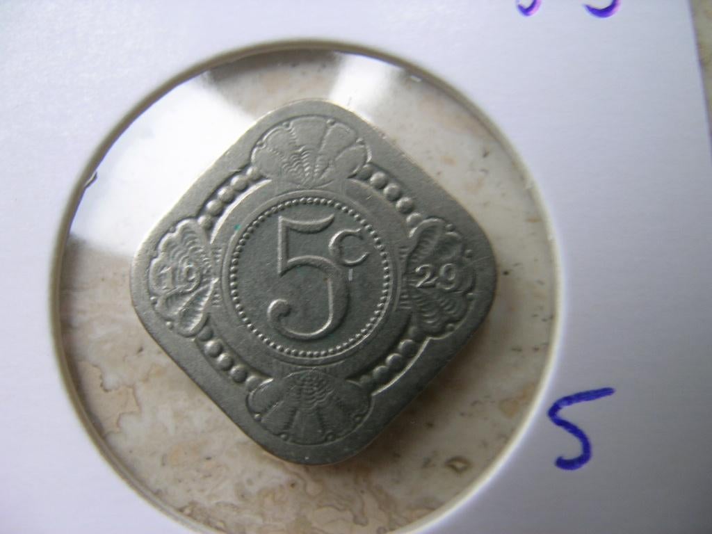 Stuiver 1929 (nr 5), Ophalen of Verzenden, Koningin Wilhelmina, 5 cent, Losse munt