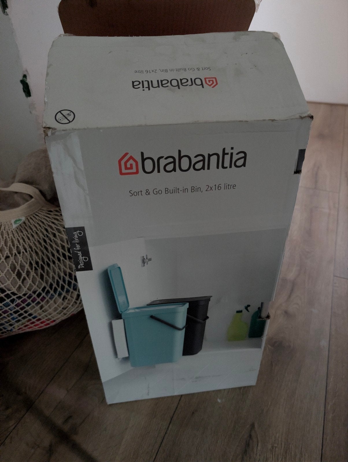 Brabantia Sort & Go Inbouw Afvalemmer, 2x16 liter, 50 – 75, Kunststof, Nieuw, Ophalen of Verzenden