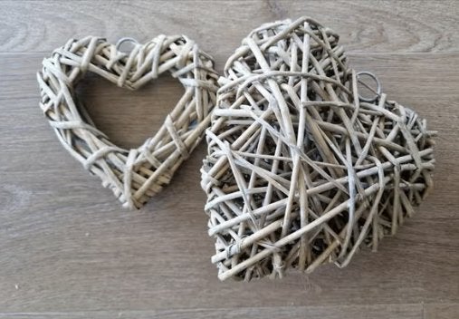 2 stuks rotan harten, Huis en Inrichting, Woonaccessoires | Overige, Ophalen, Zo goed als nieuw, Landelijk