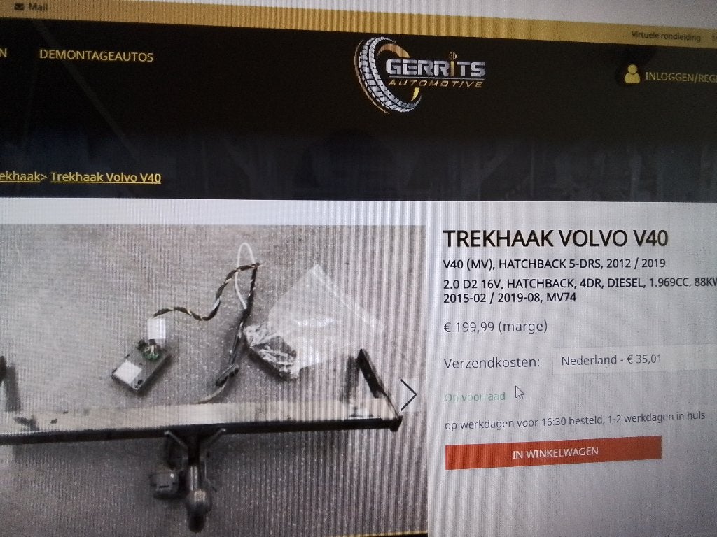 TREKHAAK ZGAN  VOLVO V 40  BWJ  2012 TOT 2019, Ophalen of Verzenden, Gebruikt, Volvo