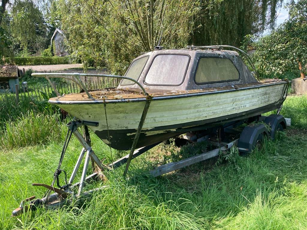 Kajuitboot met stallingstrailer (zonder kenteken), Ophalen of Verzenden, Zo goed als nieuw