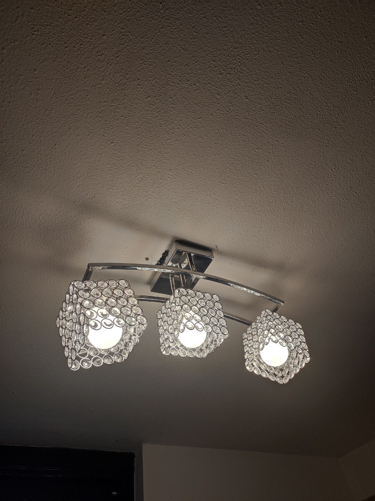 3 Kristallen hanglampen - nog netjes per stuk  30, Ophalen, Zo goed als nieuw, Glas