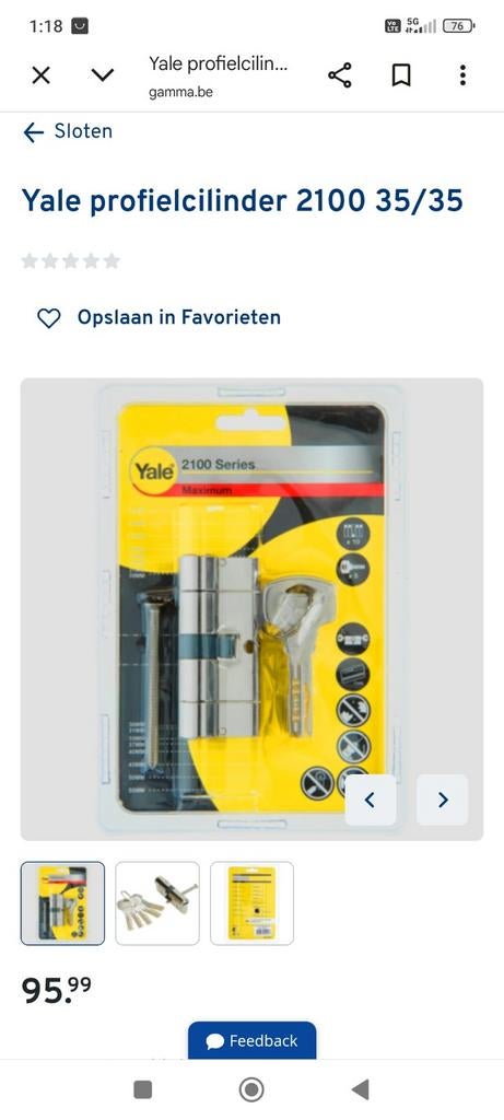 Yale 2100 series
Maat 35/35
Nieuw in verpakking !, Doe-het-zelf en Verbouw, Deuren en Horren, Ophalen of Verzenden, Nieuw, Binnendeur