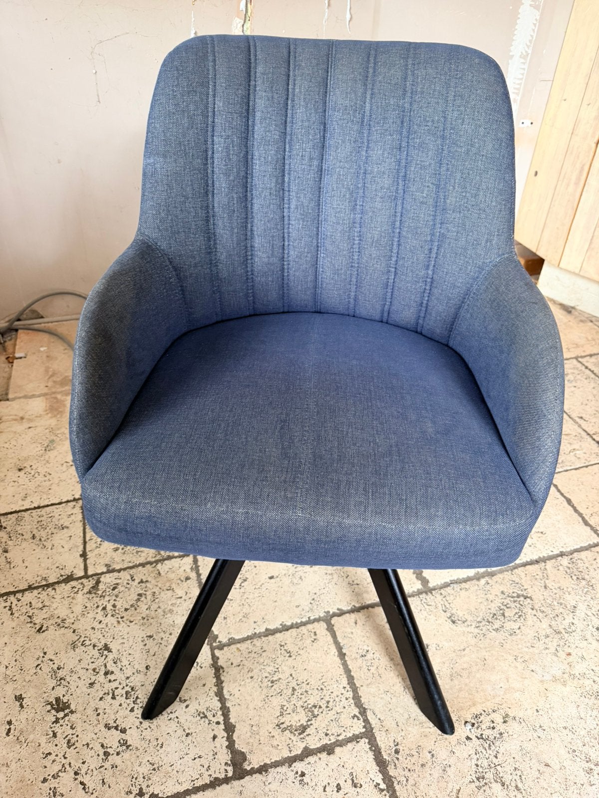 Eetkamerstoelen, Ophalen, Blauw, Zo goed als nieuw, Stof