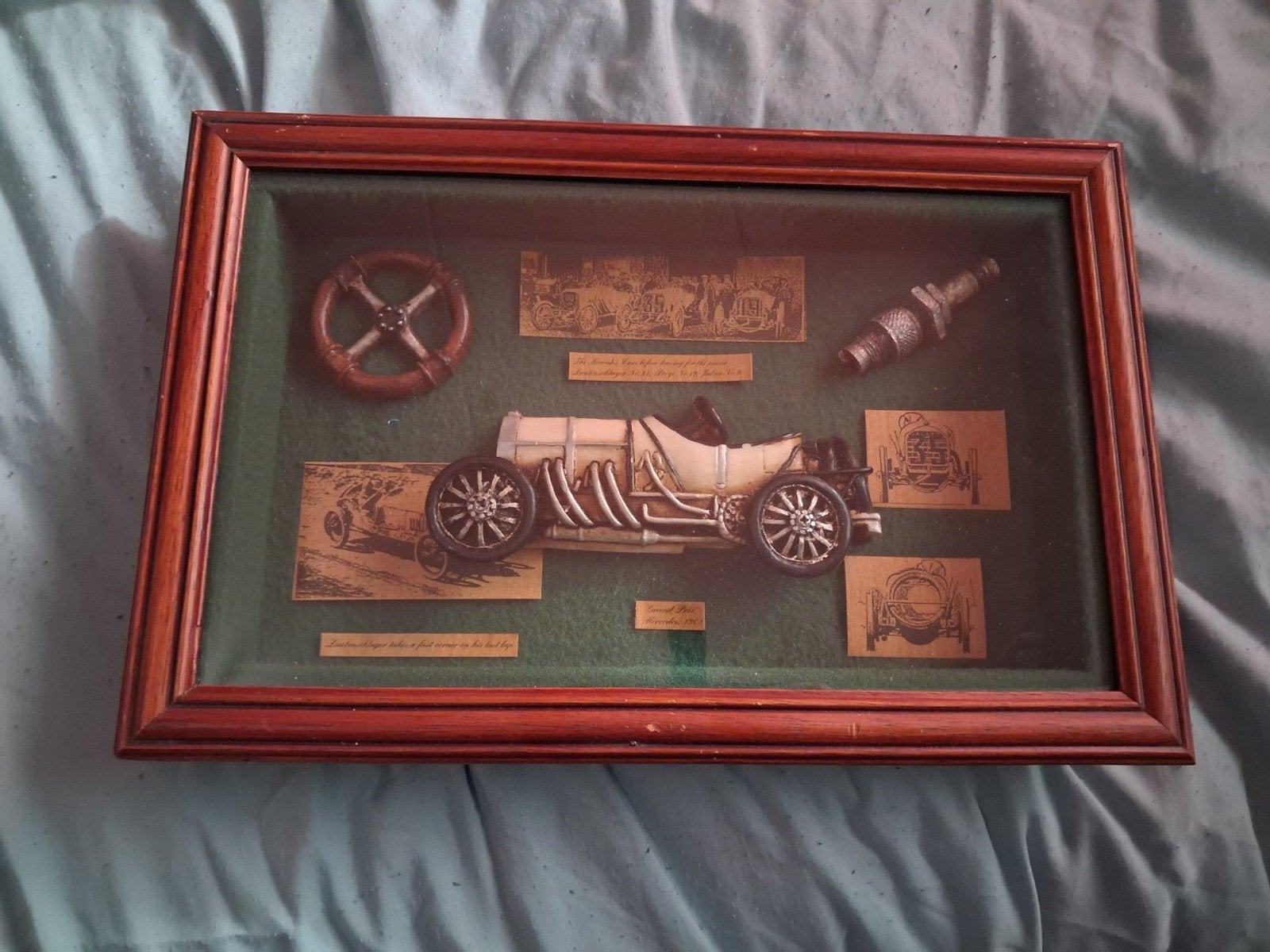 Vintage 3D Auto Kunstwerk in Lijst - Decoratief, Ophalen of Verzenden, Gebruikt