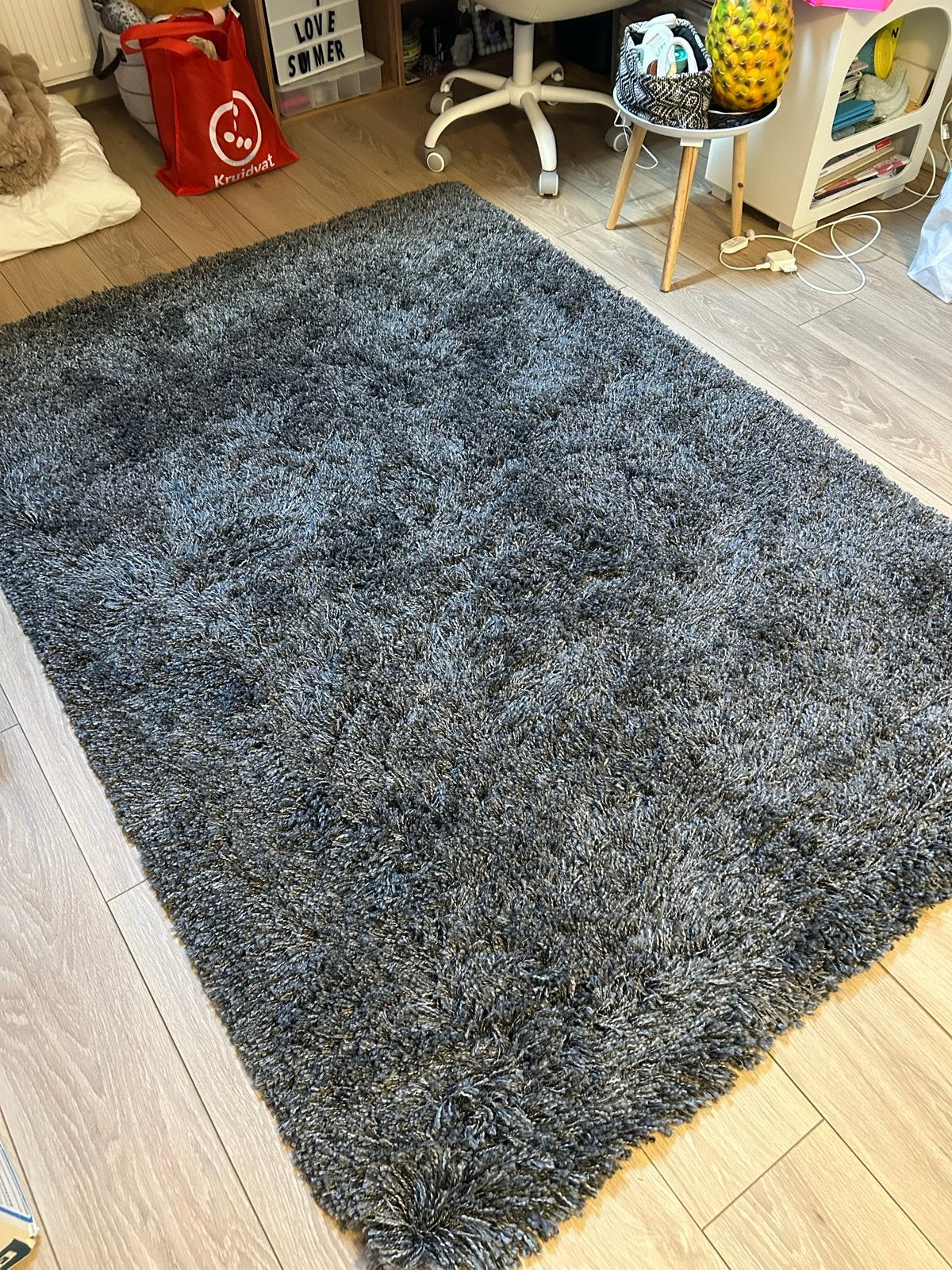 Paars grijs hoogpolig vloerkleed - Zo goed als nieuw, Ophalen, 100 tot 150 cm, Zo goed als nieuw, 150 tot 200 cm