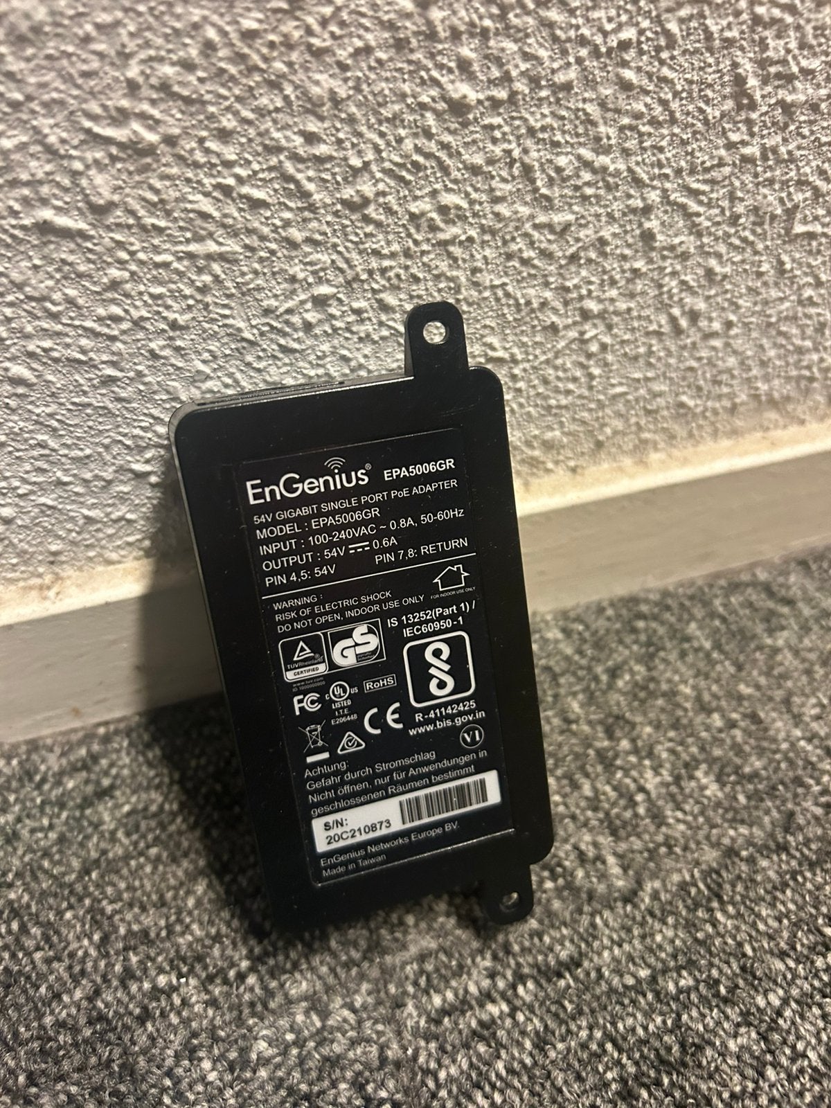 EnGenius EPA5006GR Gigabit PoE-injector adapter, Computers en Software, Routers en Modems, Ophalen, Zo goed als nieuw