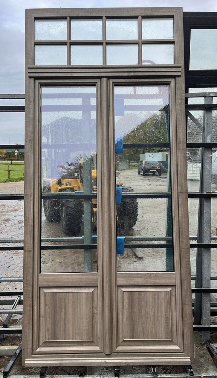 (43) 2x nieuwe kunststof balkondeuren draai kiep incl glas, Kunststof, Raamkozijn, Nieuw, Inclusief glas