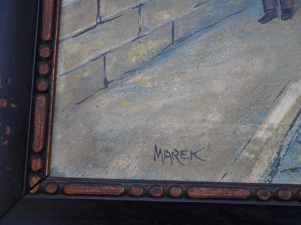 Olieverfscilderij Karelsbrug Praag van Marek, Ophalen of Verzenden