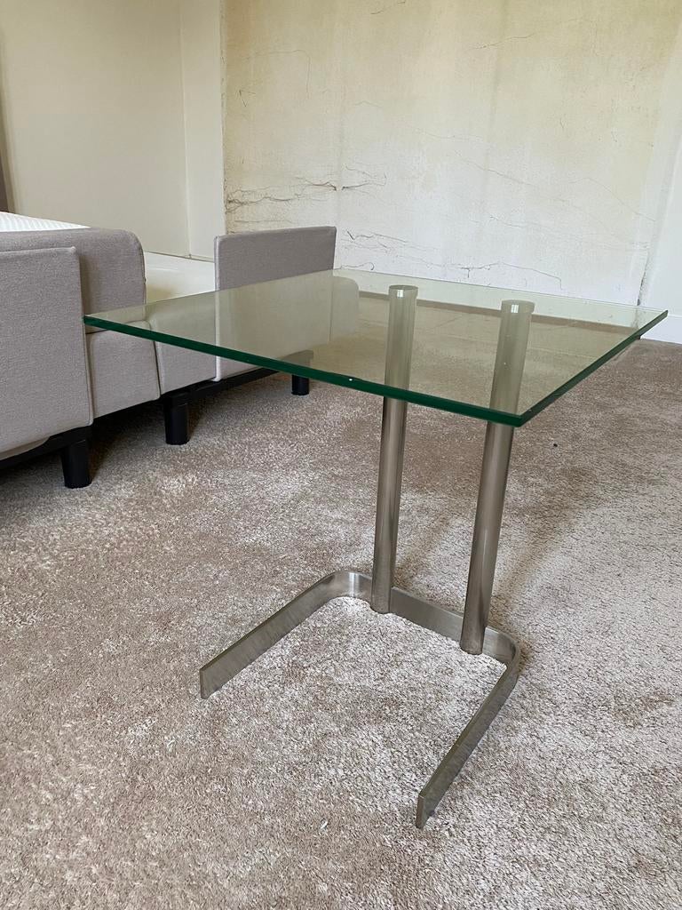 2 x glazen bijzettafel, Minder dan 55 cm, Gebruikt, Rond, Glas