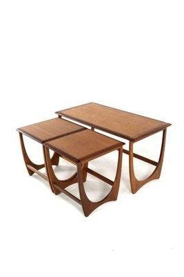 Koffie tafeltjes - Nest Tafels - G-Plan - Set - teak vintage, 45 tot 60 cm, Ophalen of Verzenden, Zo goed als nieuw, Vintage Scandinavisch Retro