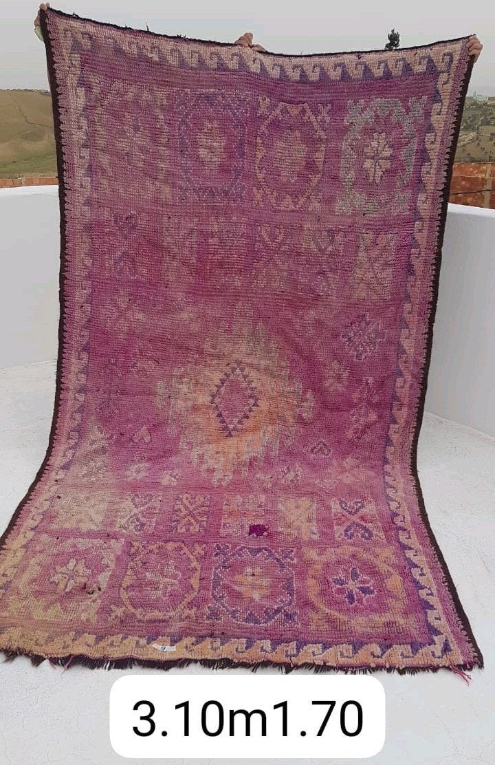 Vintage Beni mguild berber vloerkleed310x170 cm, Ophalen of Verzenden, Groen, Rechthoekig, 200 cm of meer