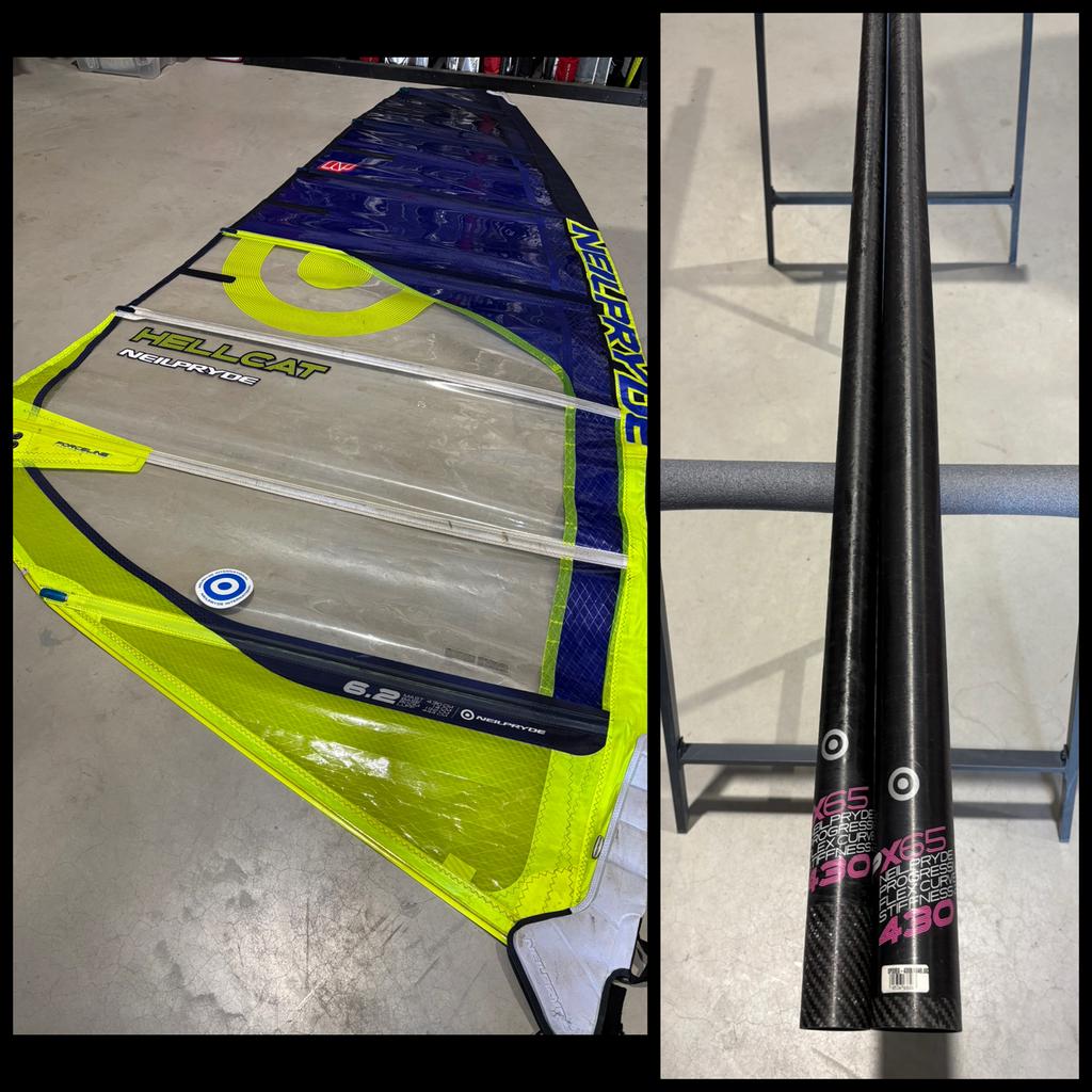 Neilpryde Hellcat 6.2 + Neilpryde SPX 430 SDM C65, Watersport en Boten, Ophalen, -, Zeil, Gebruikt