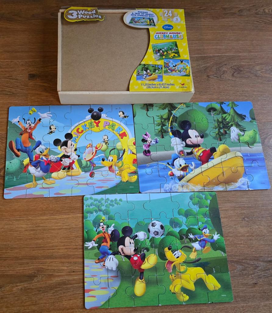 3 Disney Mickey Mouse Clubhouse puzzels, Ophalen, 2 tot 4 jaar, Gebruikt, 10 tot 50 stukjes