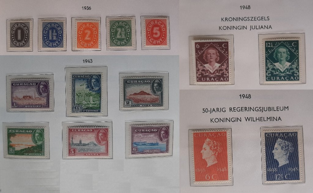 15 Oude Klassieke Postzegels Curaçao, Ophalen