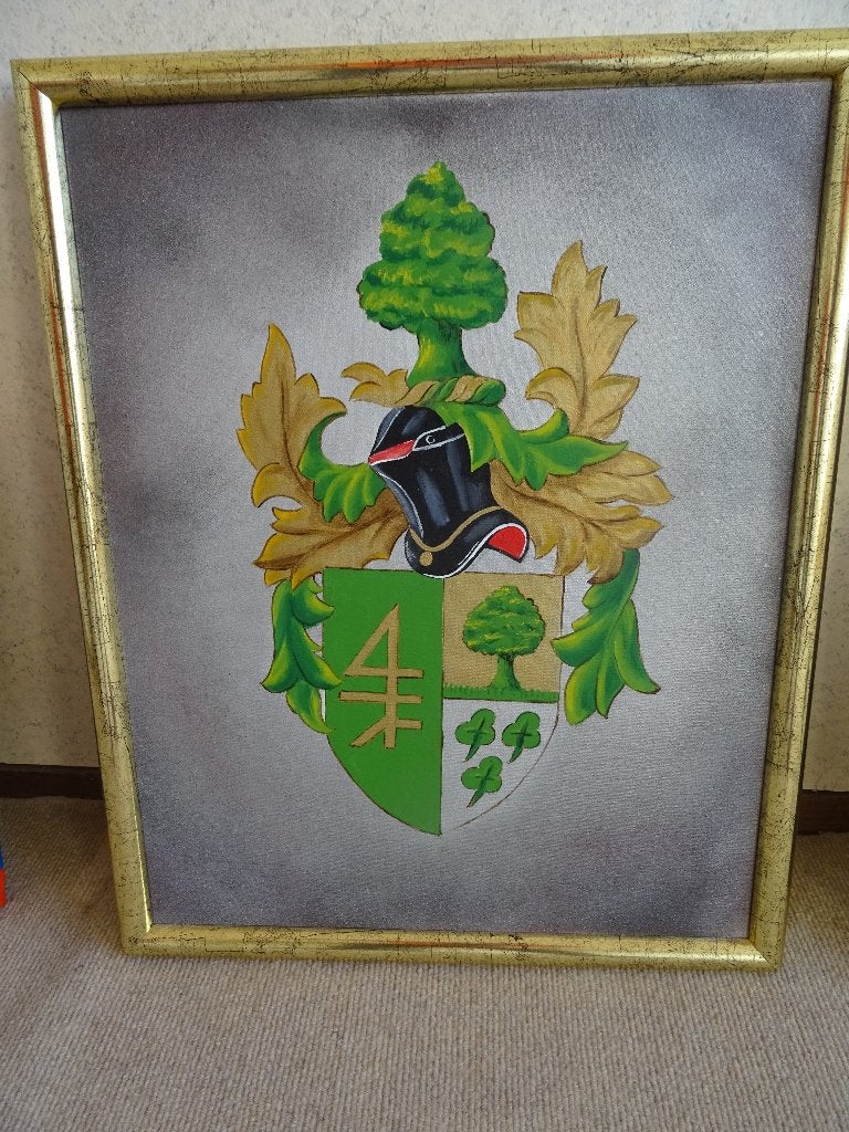 schilderij familiewapen Muntinga, Ophalen