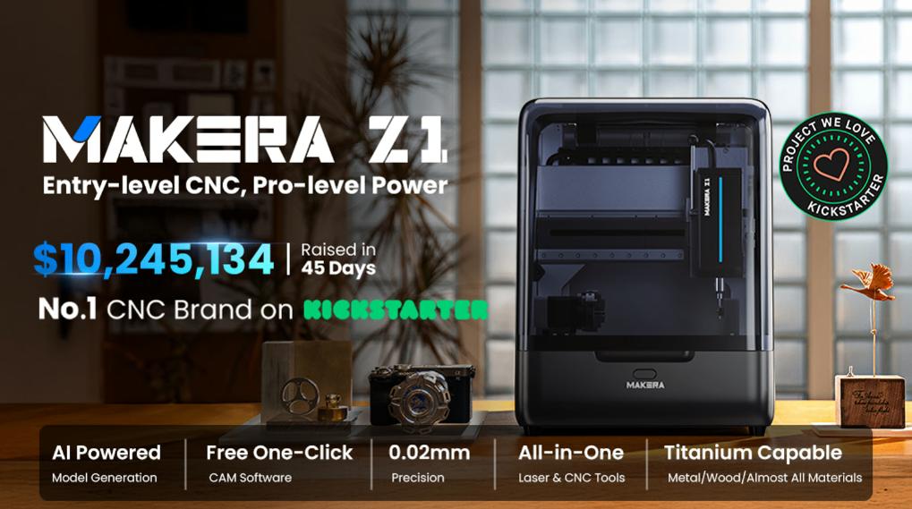 Binnenkort beschikbaar kickstarter Makera Z1 CNC, Ophalen, Nieuw, Elektrisch, Overige soorten