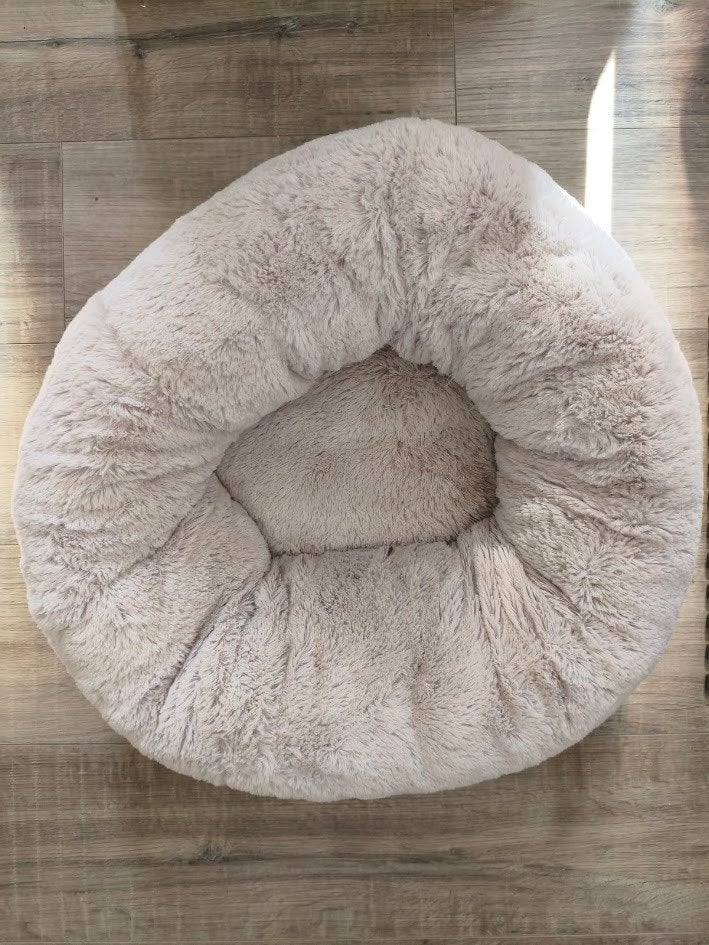 Fluffy pluche donut mand lichtgrijs voor kat, Dieren en Toebehoren, Ophalen of Verzenden, Gebruikt, Pluche