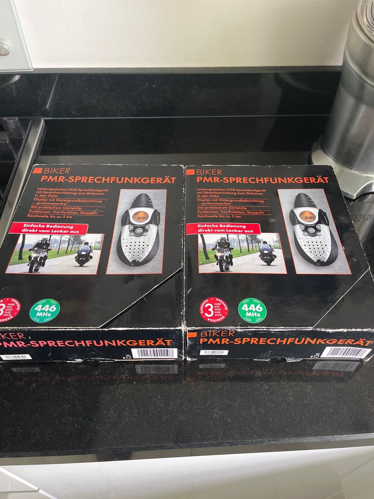 Biker PMR-Sprechfunkgerät Walkie Talkie Set (2 stuks), Minder dan 2 km, Nieuw, Ophalen of Verzenden, Portofoon of Walkie-talkie