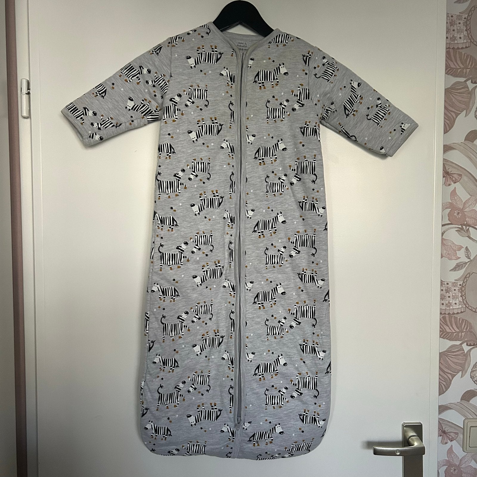 Prénatal slaapzak met zebraprint, maat 80/86/92, Gebruikt, Ophalen of Verzenden, Prénatal, Grijs