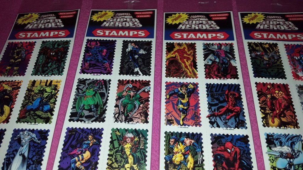 4x6 Marvel Comics Super Heroes Stamps stickers. Mint! 2A16, Verzamelen, Ophalen of Verzenden, Gebruikt, Bedrijf of Vereniging