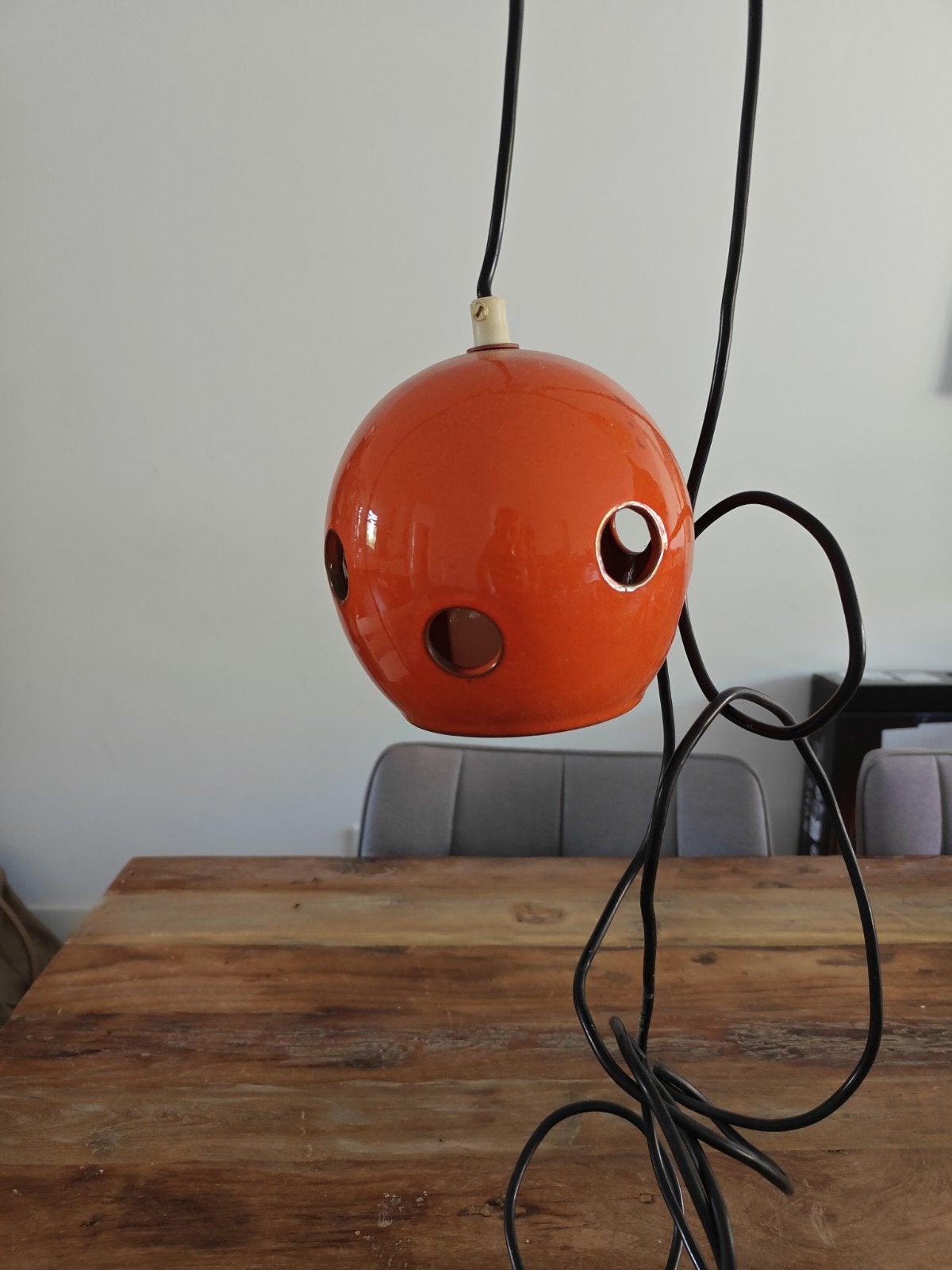 Vintage oranje space age eyeball lamp, Ophalen, Vintage