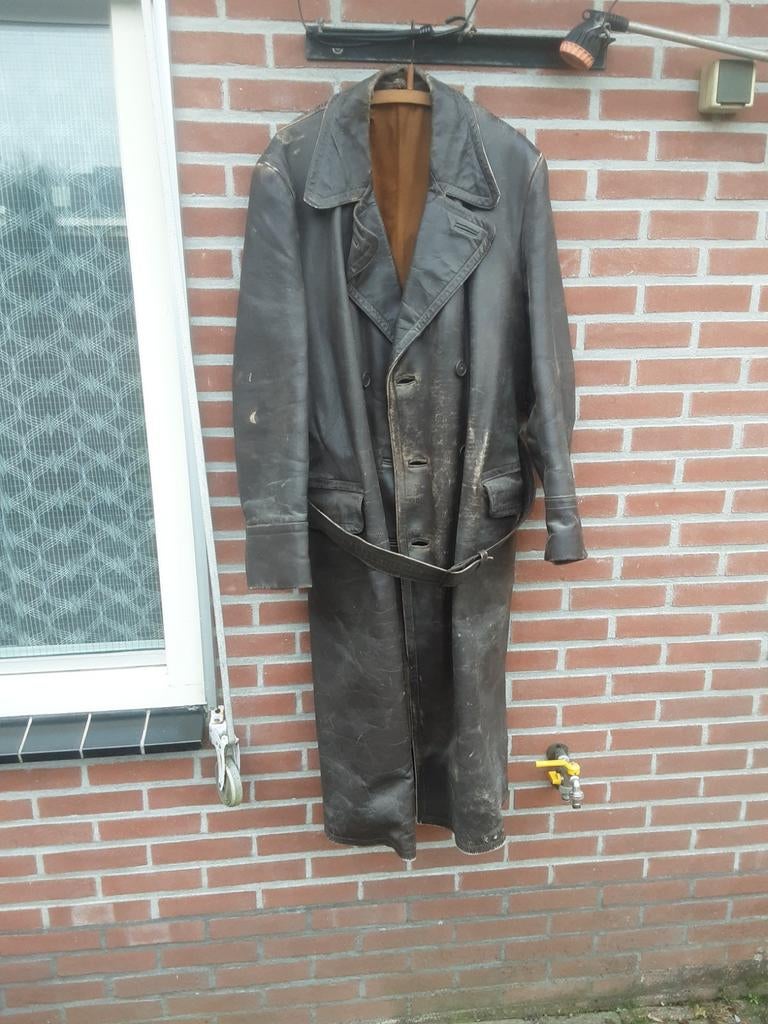 Vintage Leren Motorjas / Bromfietsjas - Maat Onbekend, Motoren, Ophalen