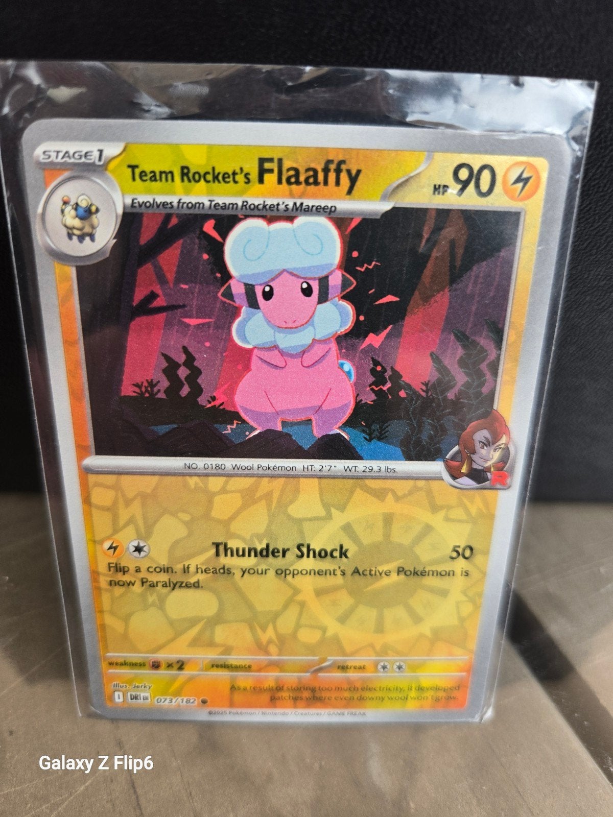 Pokémon Kaart: Team Rocket's Flaaffy (073/182), Ophalen of Verzenden, Zo goed als nieuw, Losse kaart