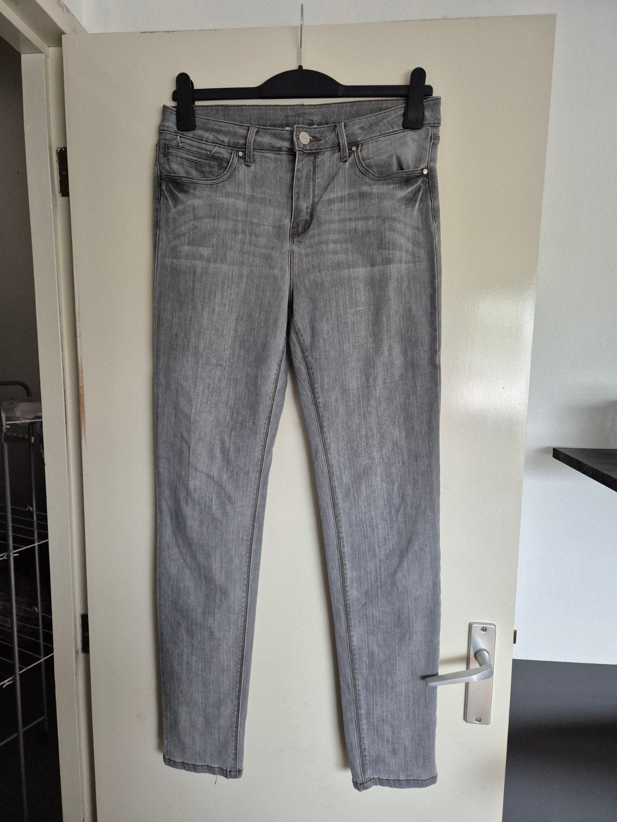 Promod grijze skinny jeans - Maat 42, Kleding | Dames, W33 - W36 (confectie 42/44), Grijs, Gedragen, Promod