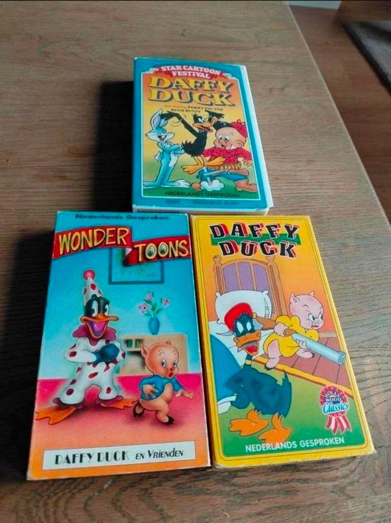 3 Daffy Duck videobanden. Looney Tunes., Cd's en Dvd's, VHS | Kinderen en Jeugd, Alle leeftijden, Ophalen of Verzenden, Gebruikt