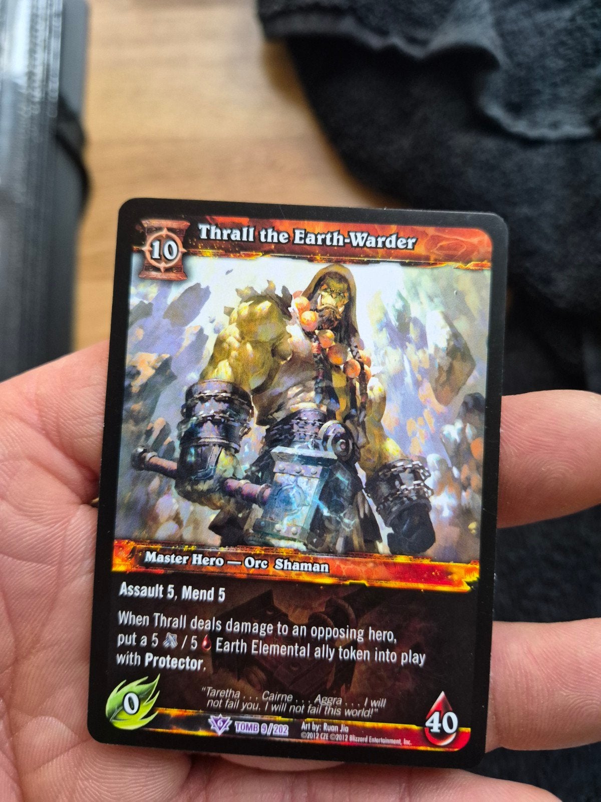 World of Warcraft TCG: Thrall the Earth-Warder, Hobby en Vrije tijd, Verzamelkaartspellen | Overige, Ophalen, Zo goed als nieuw