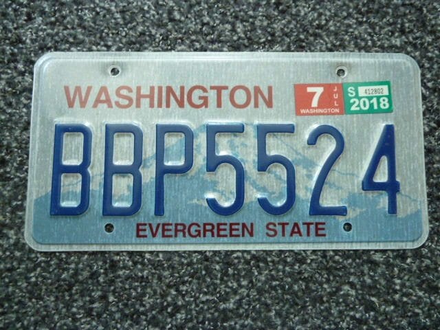 Kentekenplaat licenseplate Washington 5 USA, Verzenden, Gebruikt, Auto's