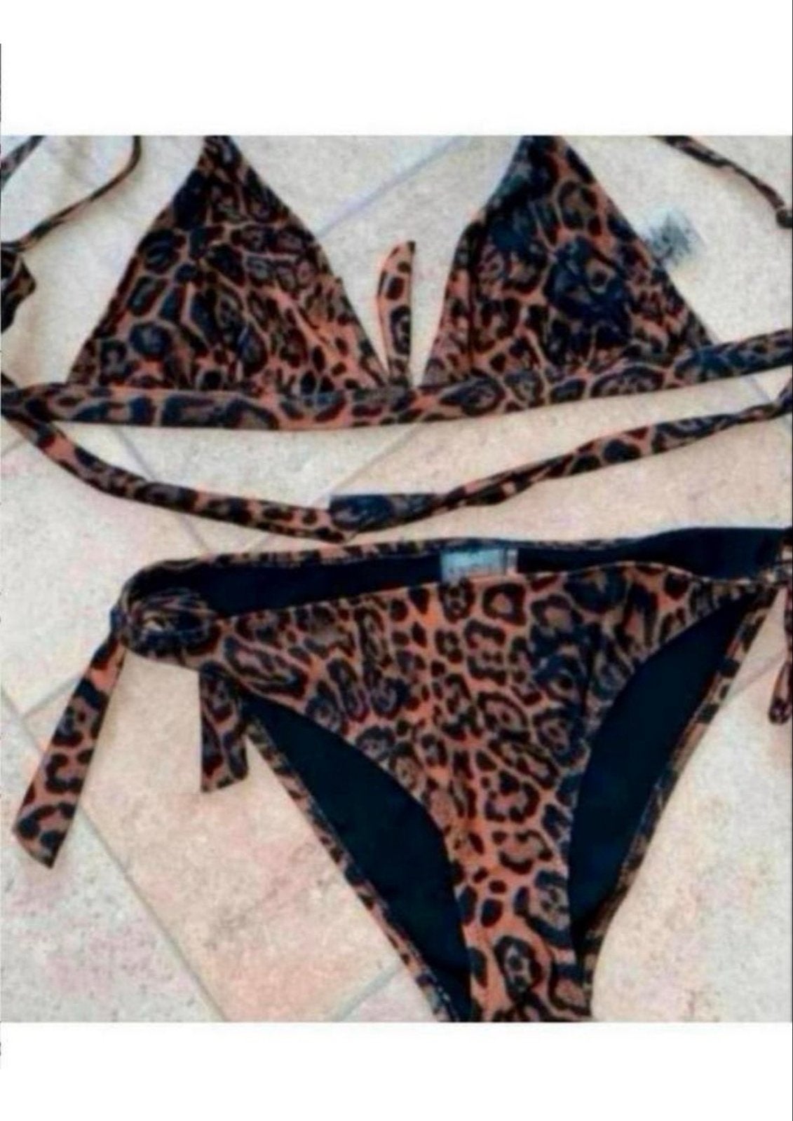 Leopard print bikini maat S, Kleding | Dames, Badmode en Zwemkleding, Ophalen of Verzenden, Nieuw, Bruin, Bikini