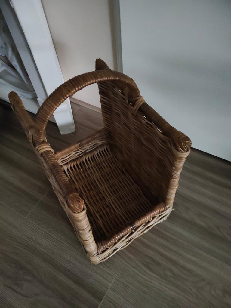 Rattan haardmandje, Huis en Inrichting, Ophalen, Zo goed als nieuw